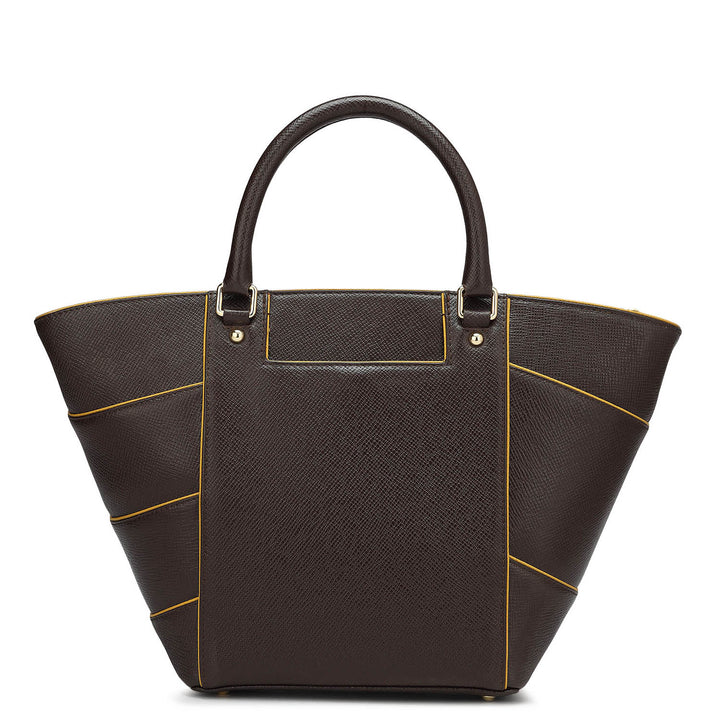 Small Franzy Leather Satchel - Chocolate