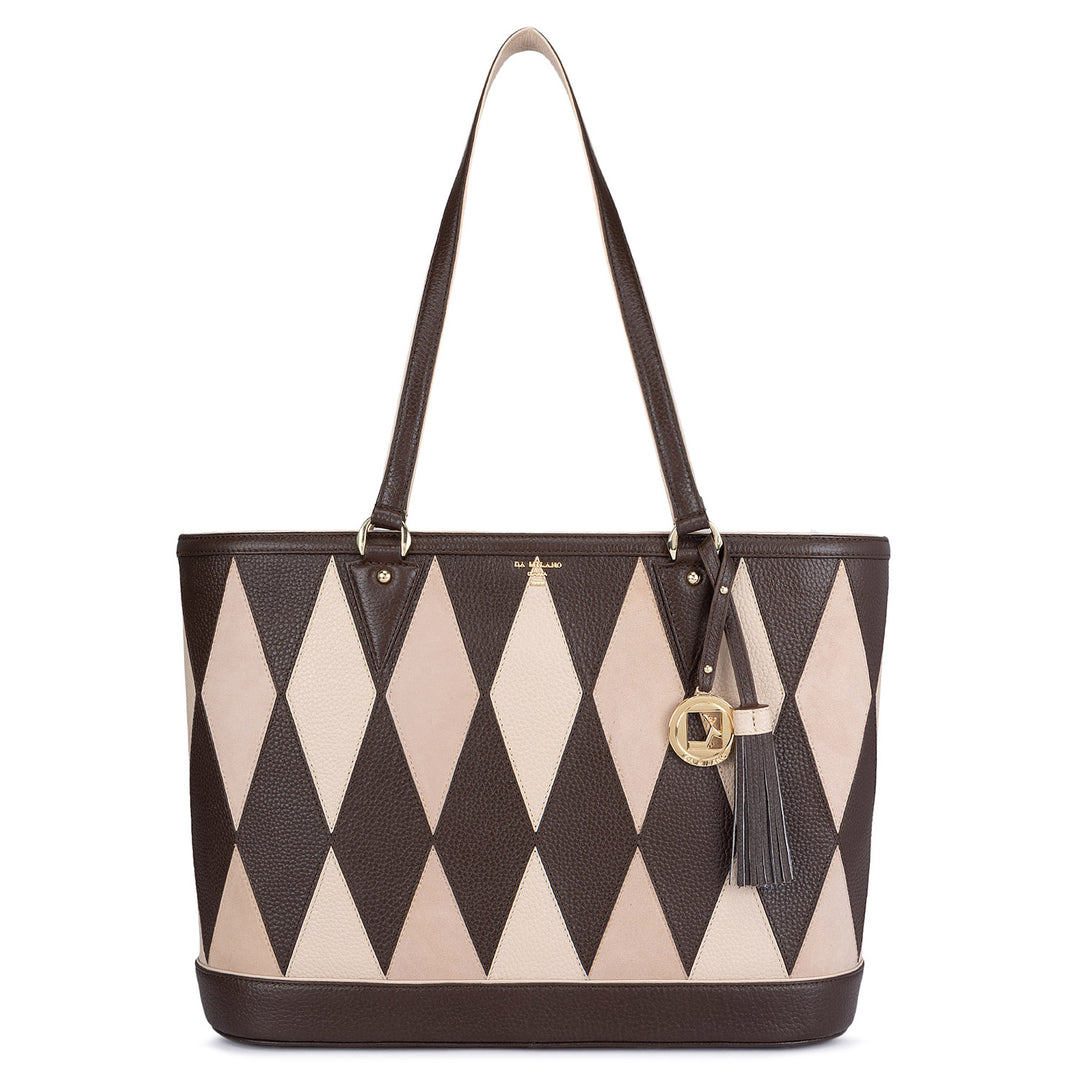 Large Wax Leather Tote - Chocolate