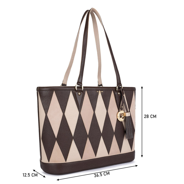 Large Wax Leather Tote - Chocolate