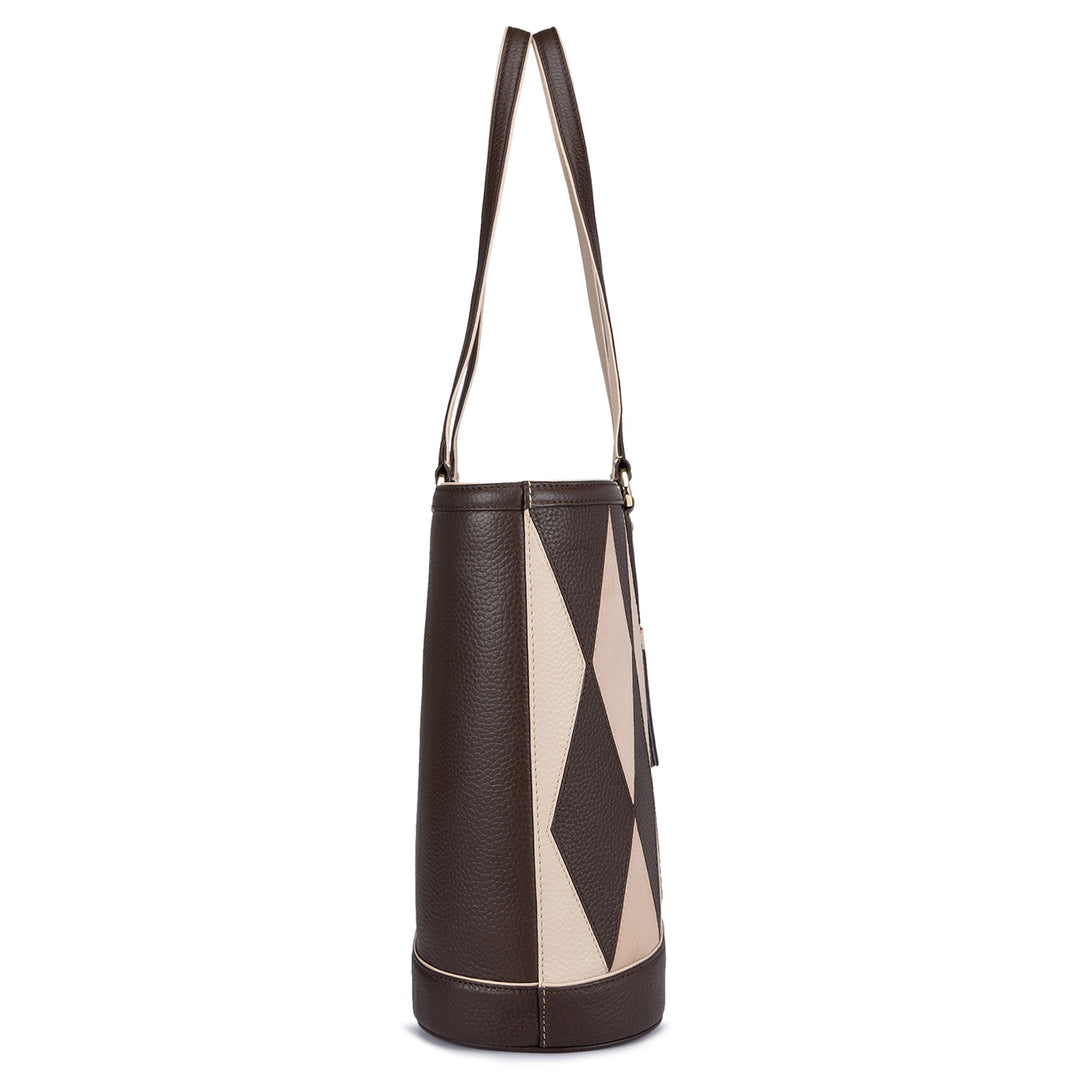 Large Wax Leather Tote - Chocolate
