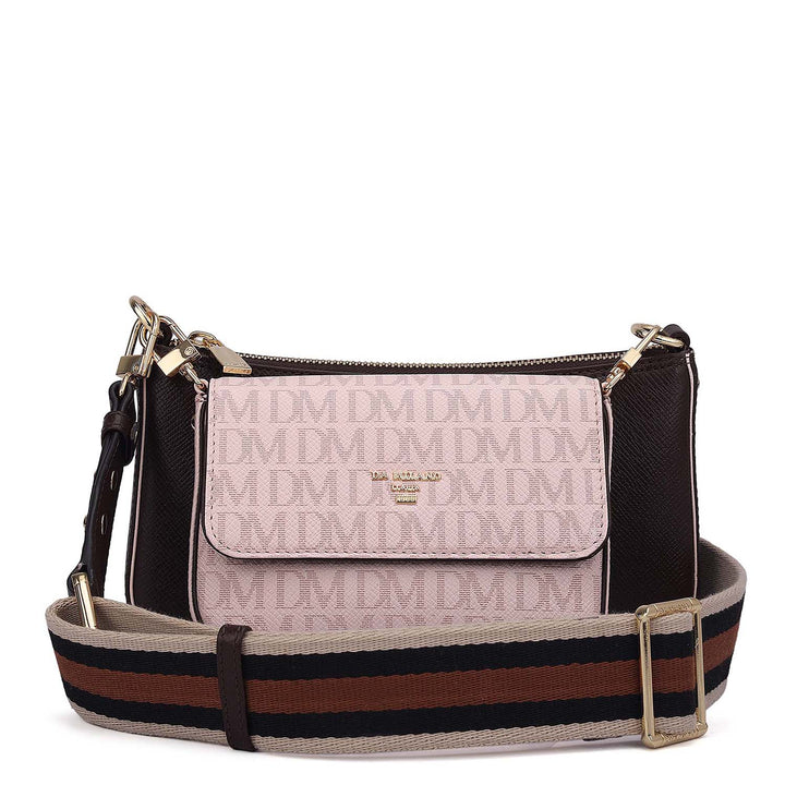 Small Monogram Franzy Leather Sling - Date & Blush