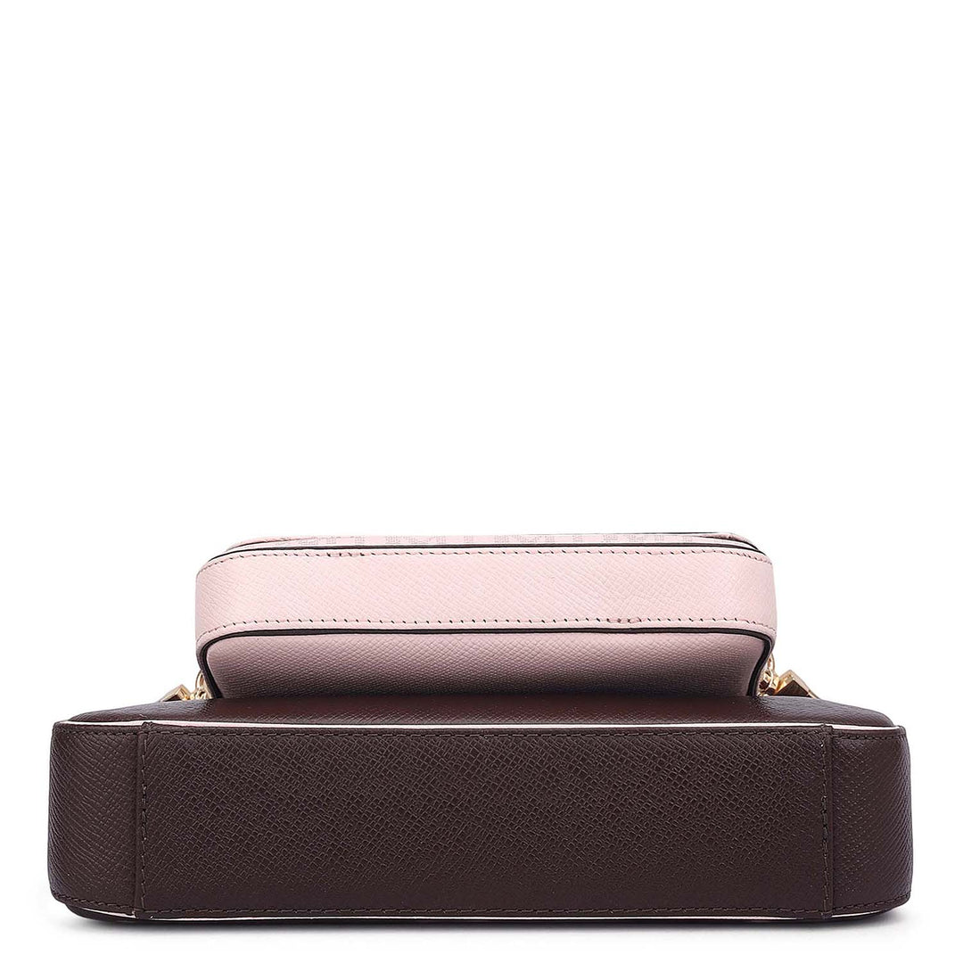 Small Monogram Franzy Leather Sling - Date & Blush