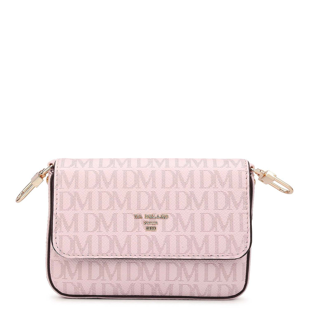 Small Monogram Franzy Leather Sling - Date & Blush