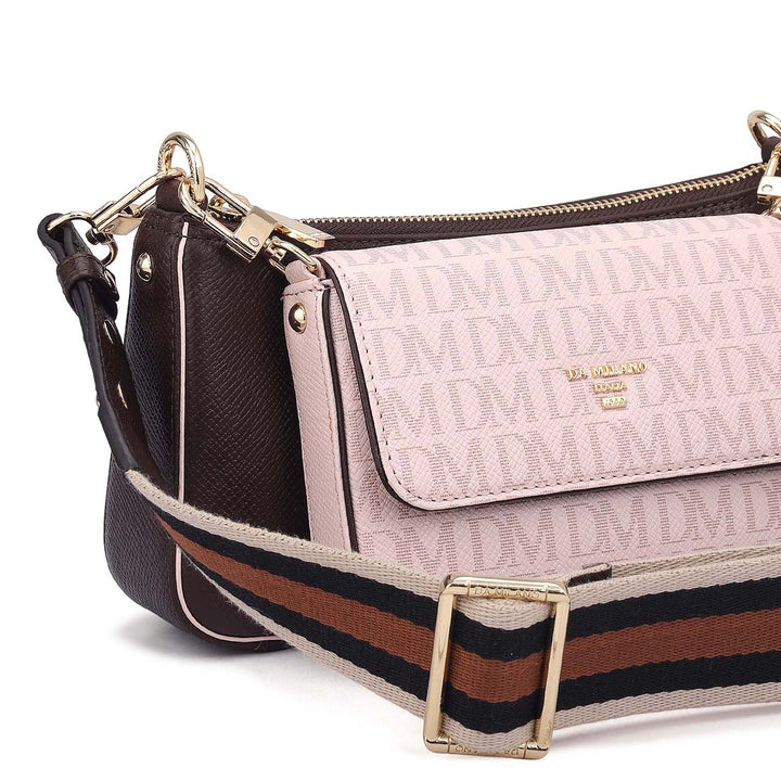 Small Monogram Franzy Leather Sling - Date & Blush