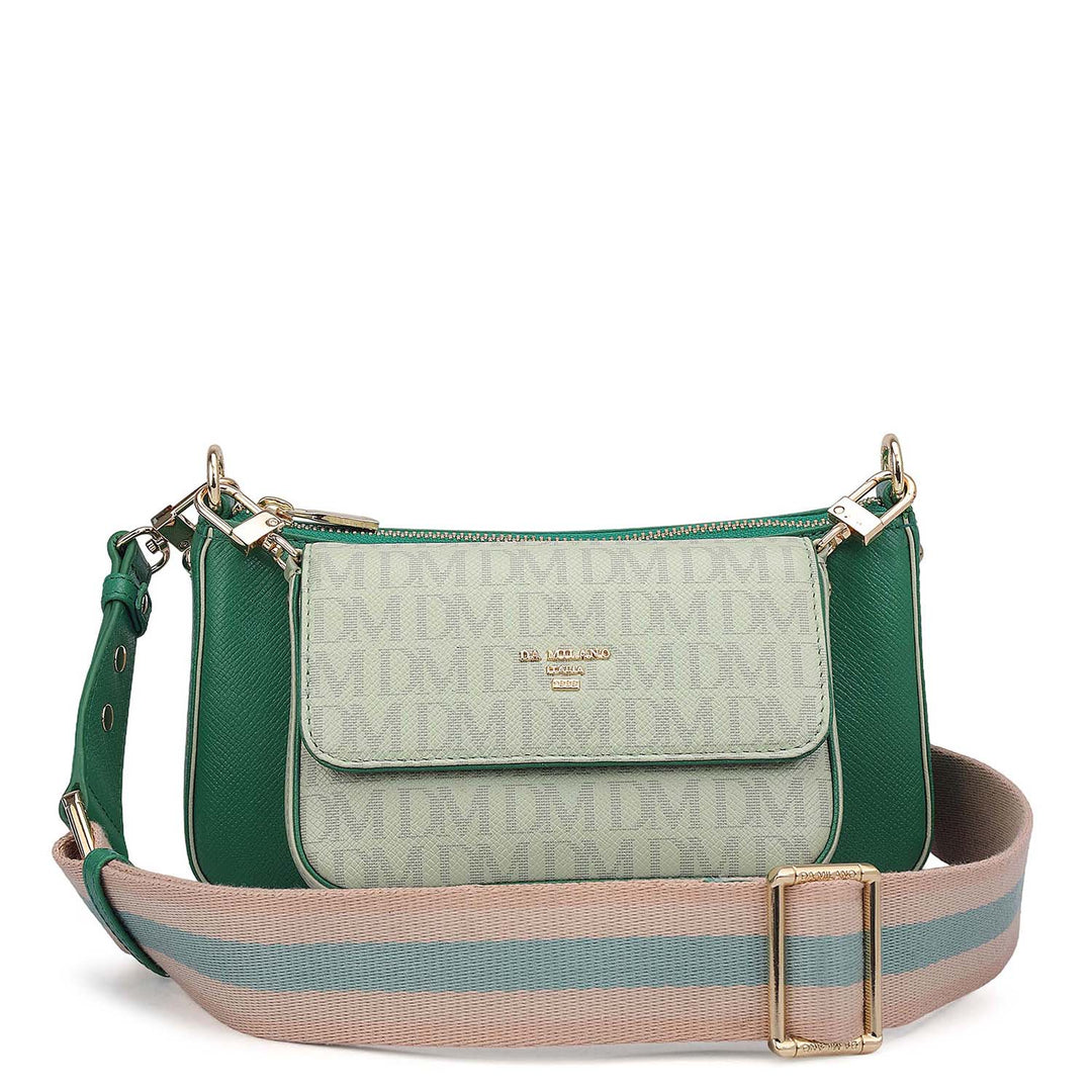 Small Monogram Franzy Leather Sling - Sea Weed & Mint