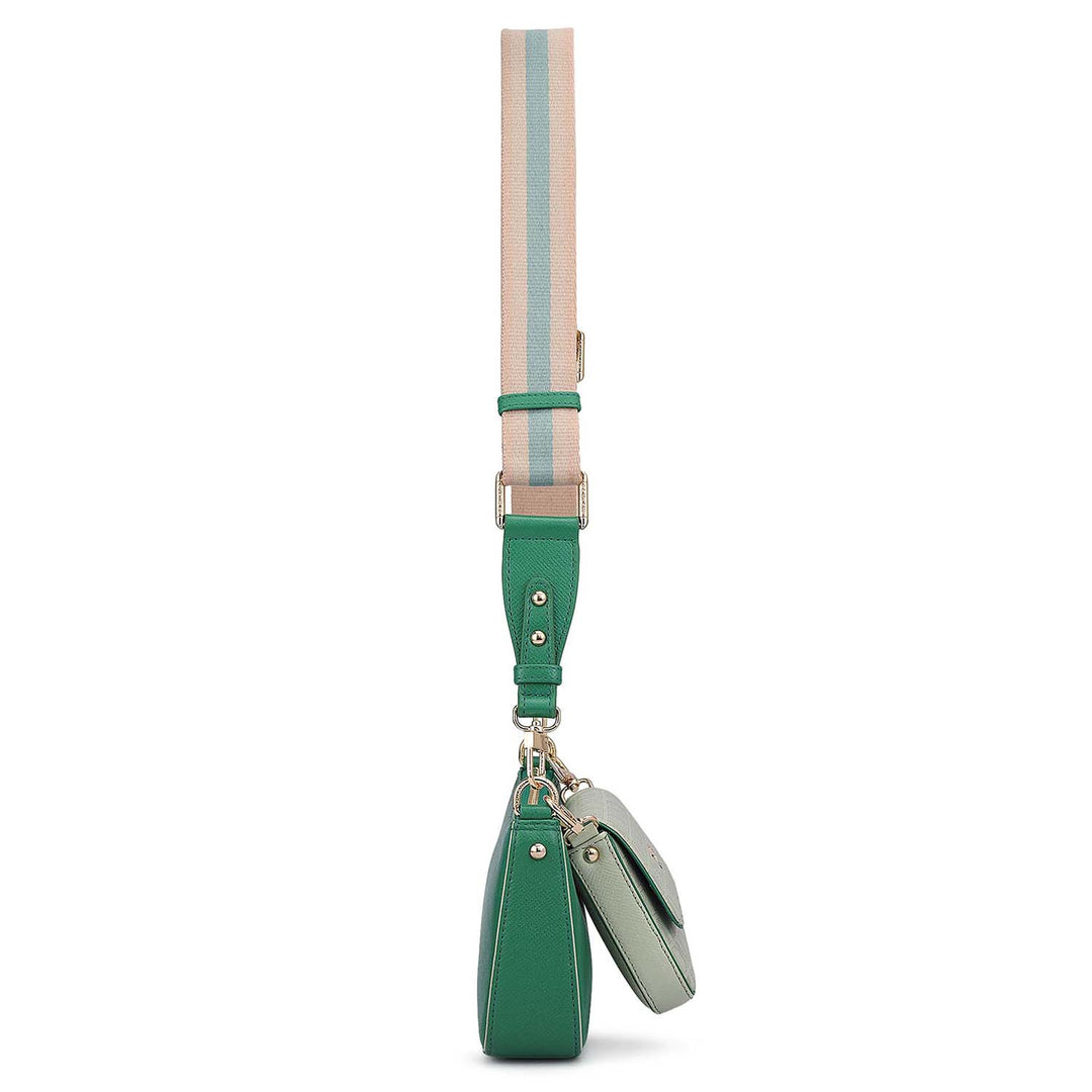 Small Monogram Franzy Leather Sling - Sea Weed & Mint