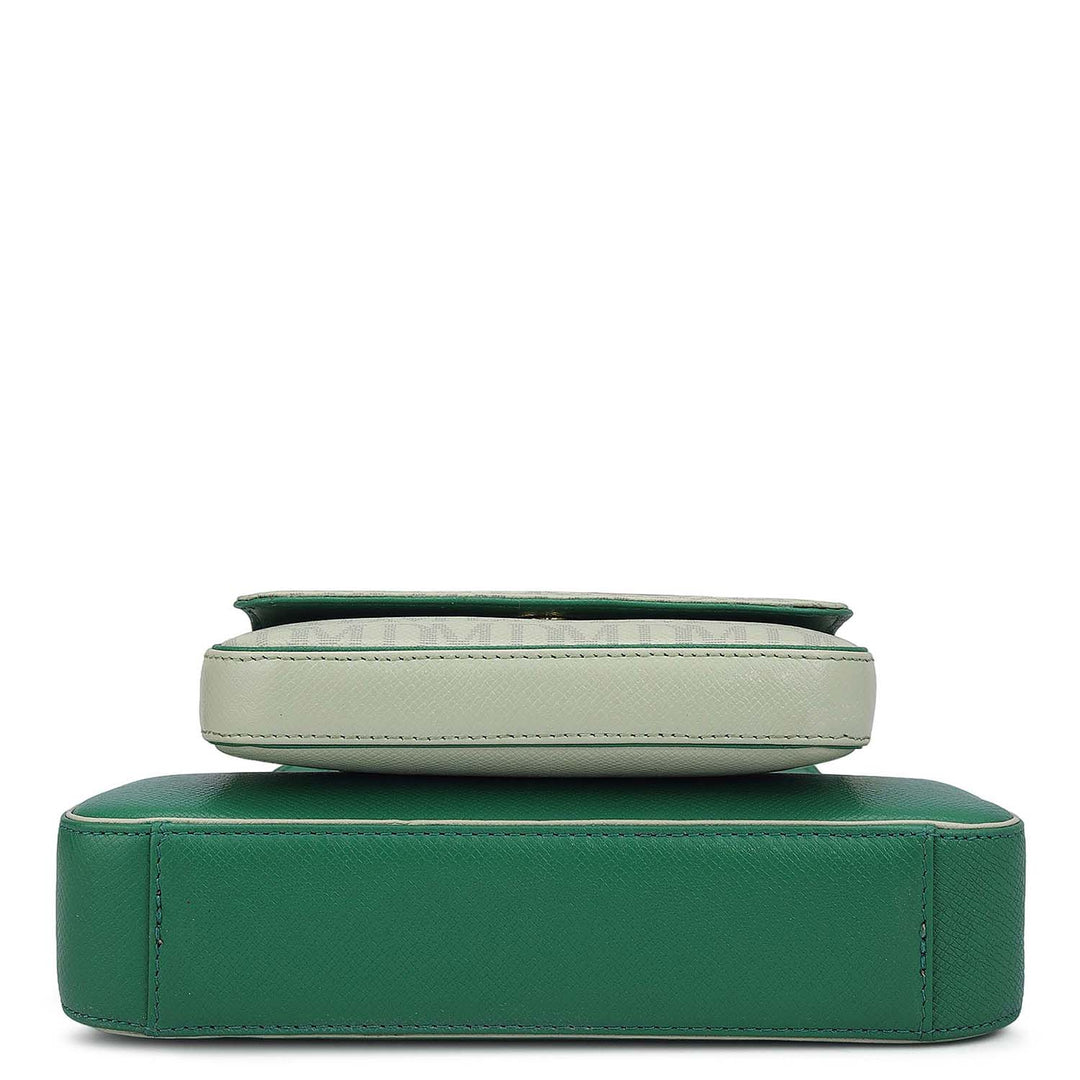 Small Monogram Franzy Leather Sling - Sea Weed & Mint