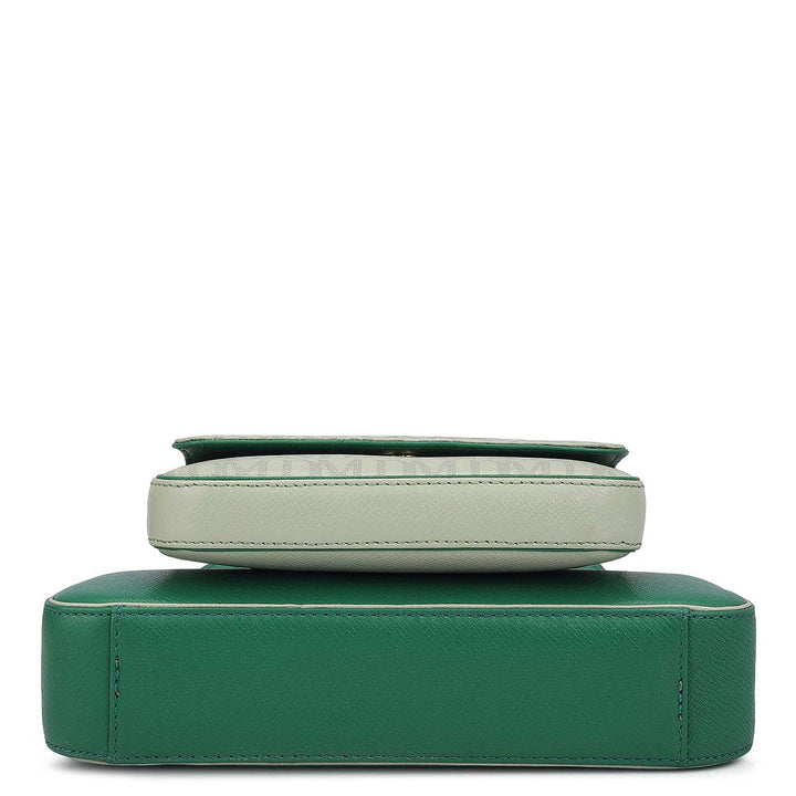 Small Monogram Franzy Leather Sling - Sea Weed & Mint