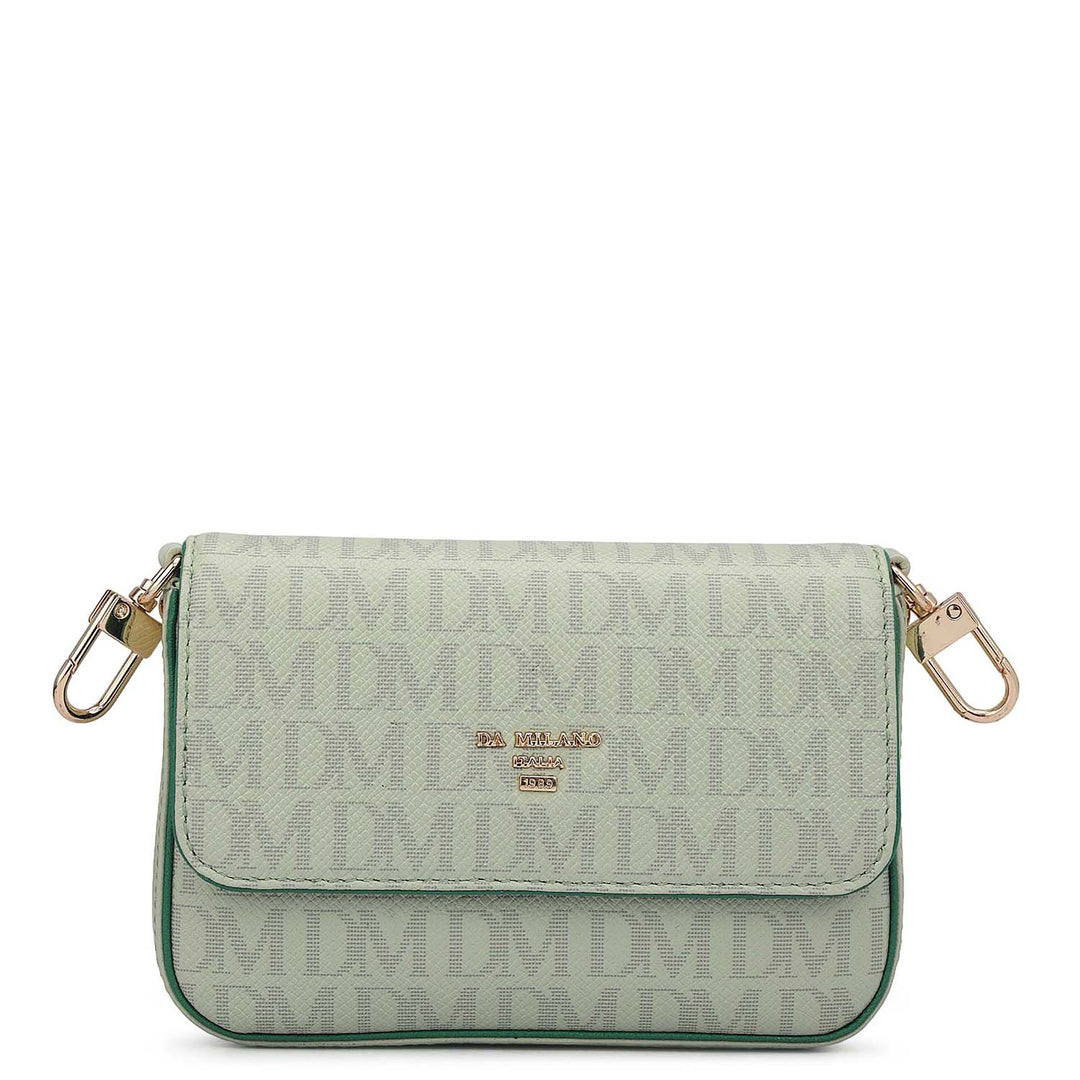 Small Monogram Franzy Leather Sling - Sea Weed & Mint