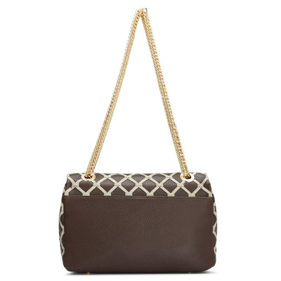 Small Wax Leather Shoulder Bag - Chocolate