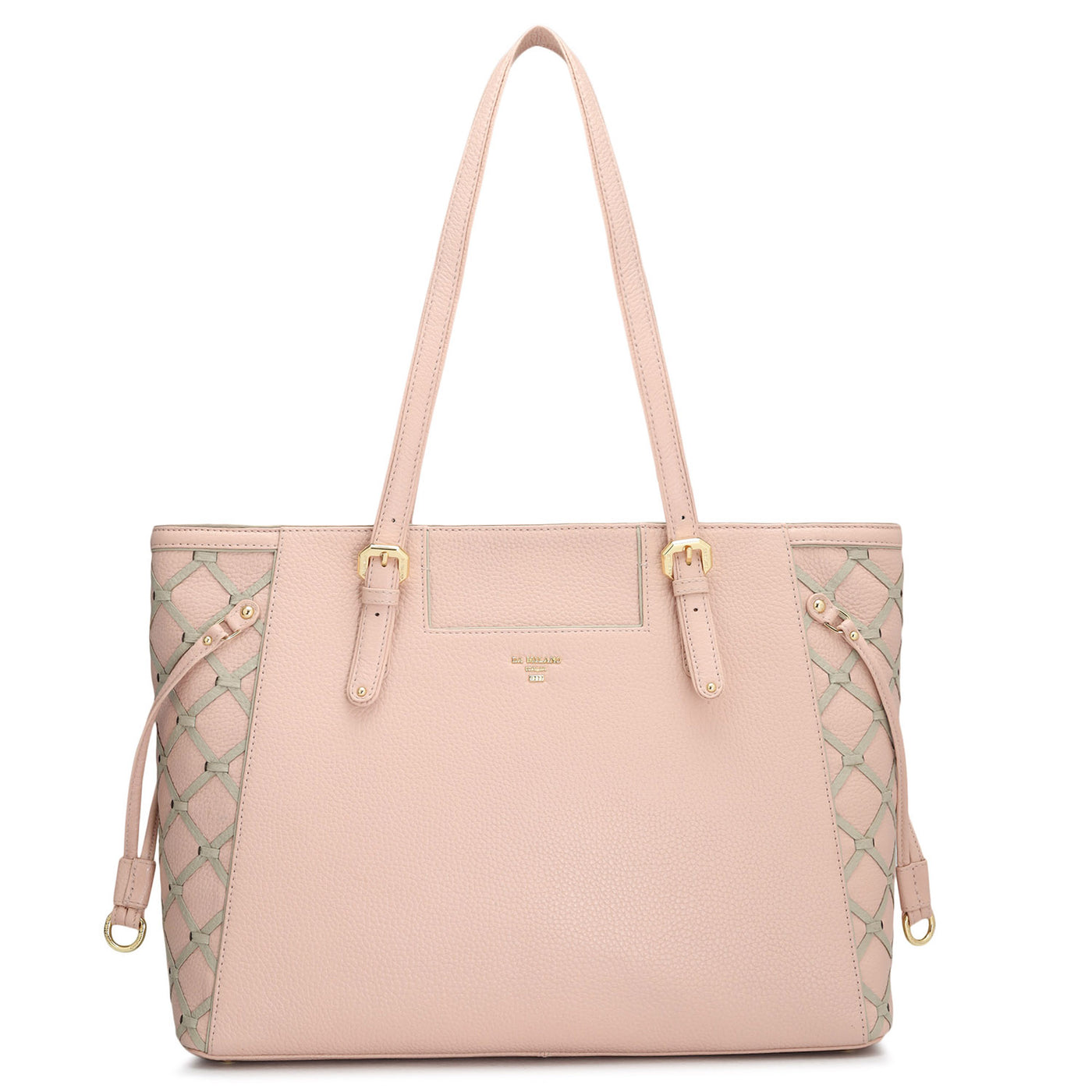 Large Wax Leather Tote - Baby Pink