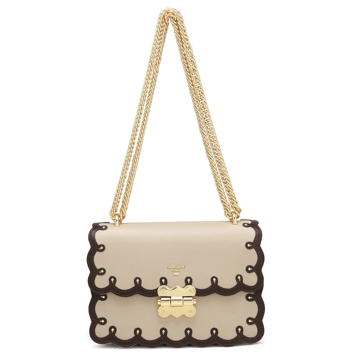 Small Franzy Leather Shoulder Bag - Chalk