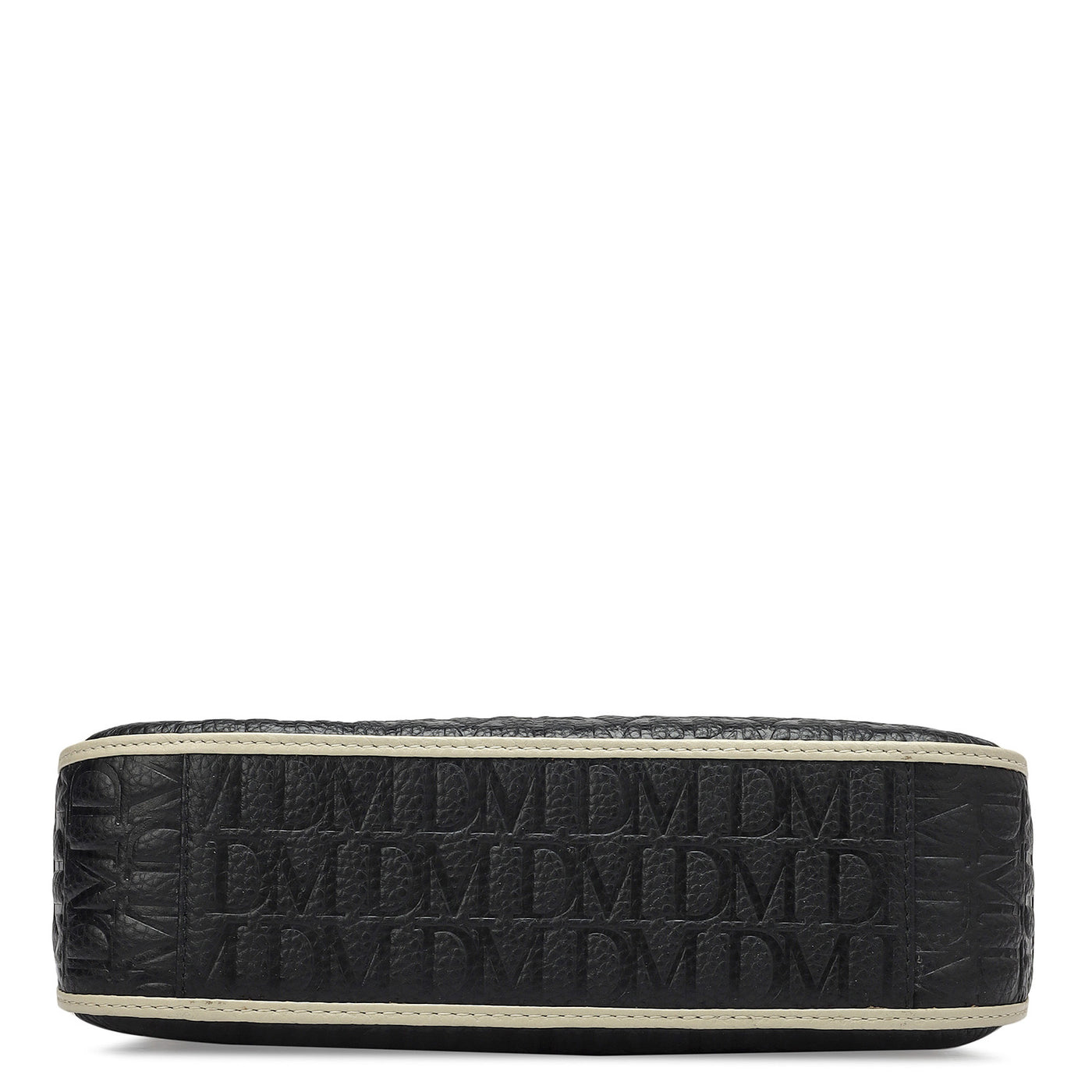 Small Monogram Leather Baguette - Black