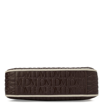 Small Monogram Leather Baguette - Chocolate