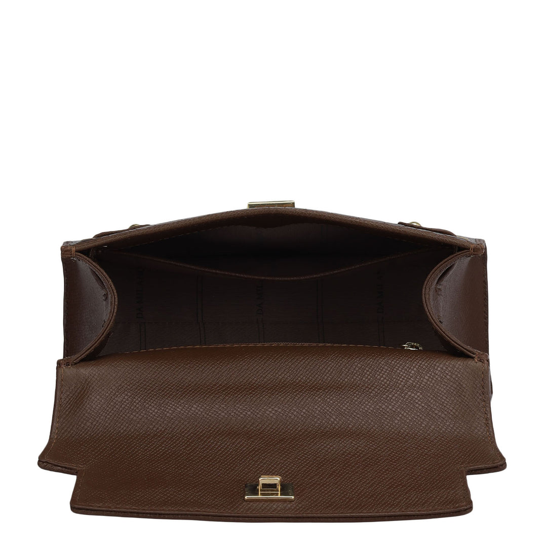 Small Croco Leather Satchel - Date