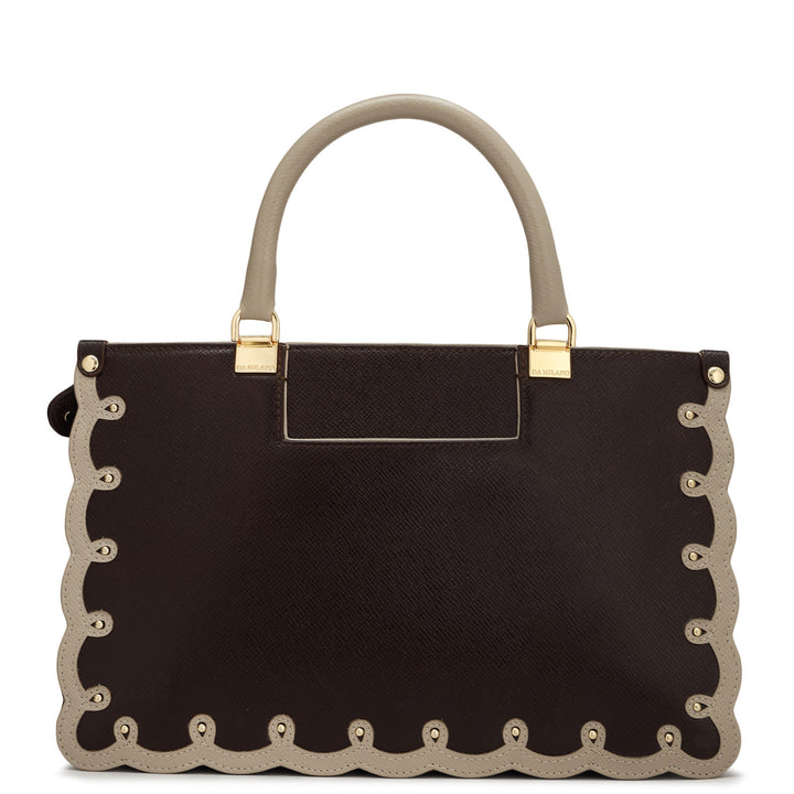 Small Franzy Leather Satchel - Chocolate