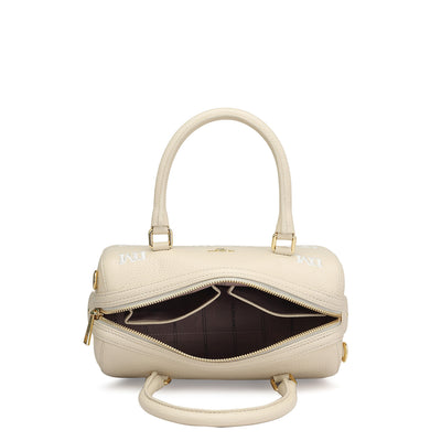 Small Wax Leather Satchel - Off White