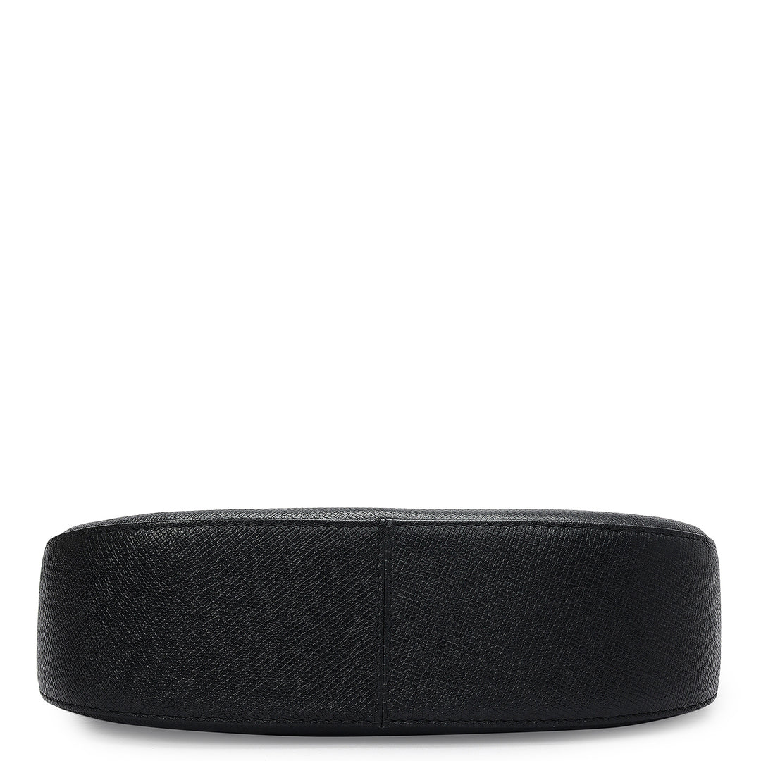 Small Franzy Leather Baguette - Black