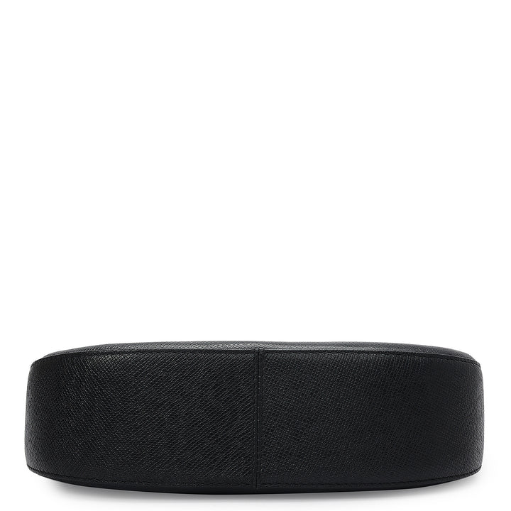 Small Franzy Leather Baguette - Black