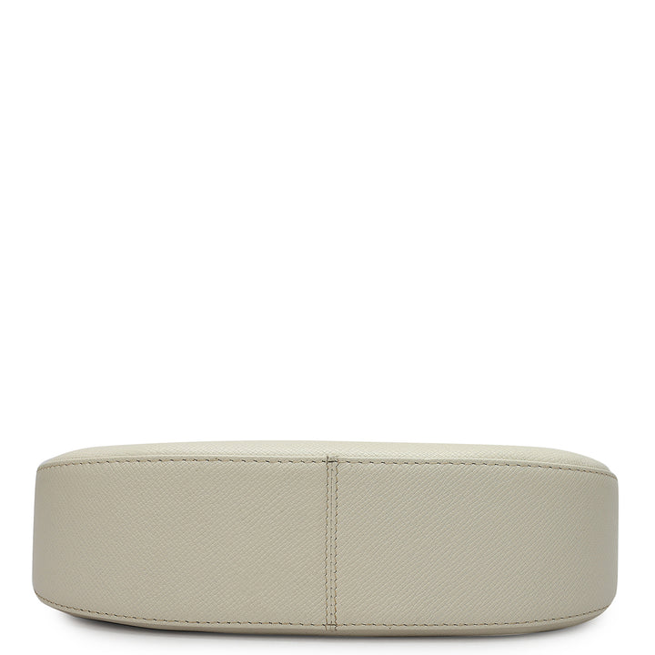 Small Franzy Leather Baguette - Marshmallow