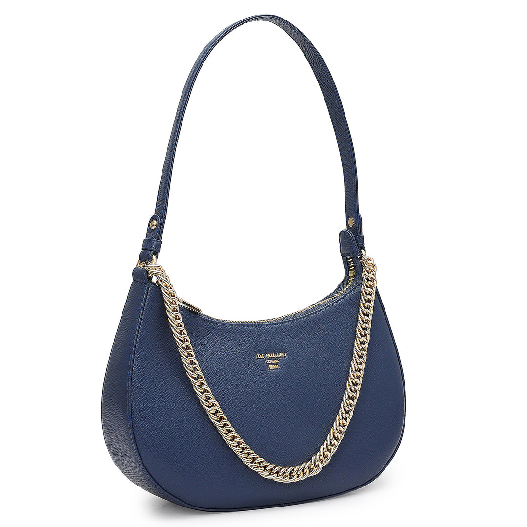 Small Franzy Leather Baguette - Stardust