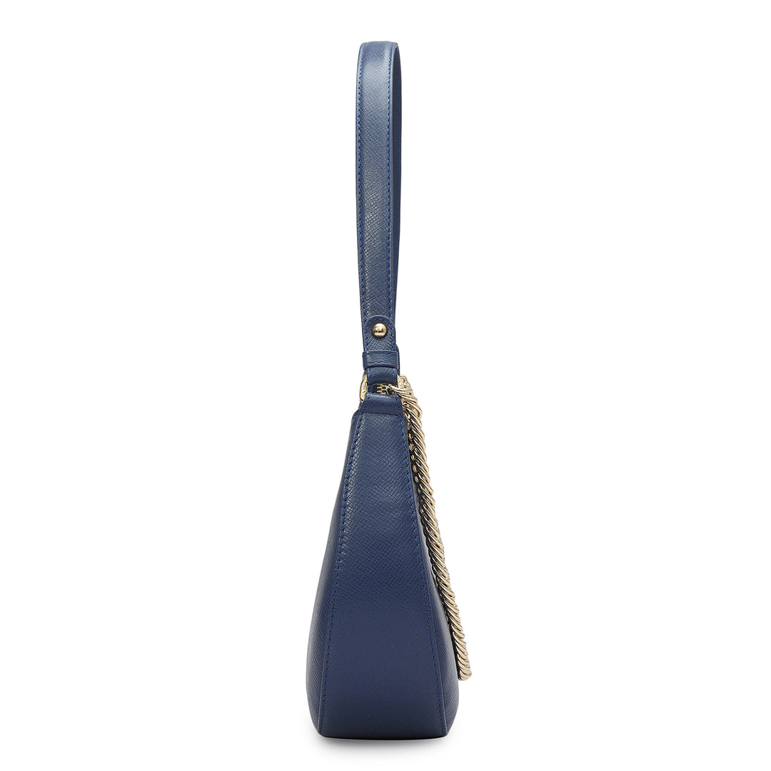 Small Franzy Leather Baguette - Stardust