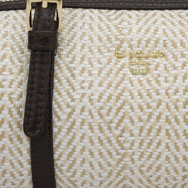 Small Canvas Wax Leather Satchel - Chocolate