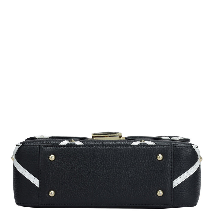 Small Quilting Wax Leather Sling - Black