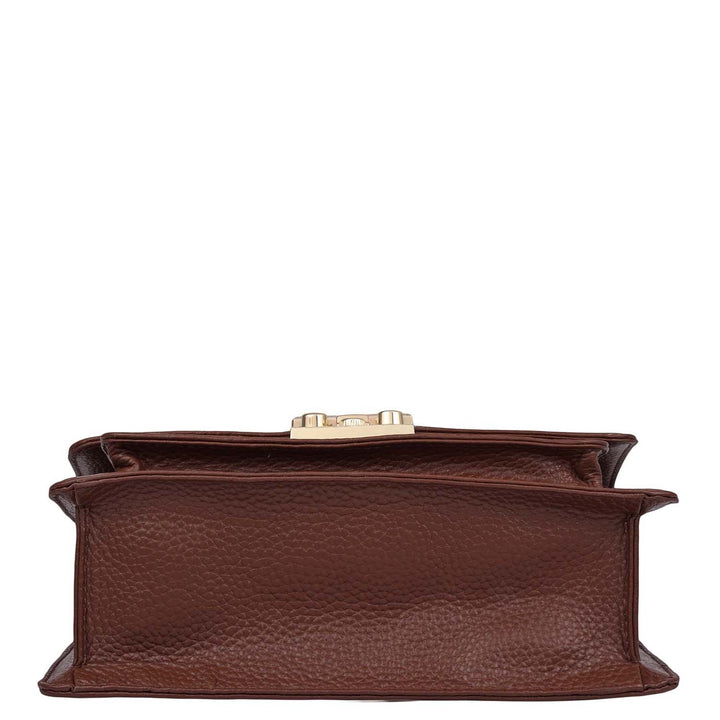 Small Canvas Wax Leather Shoulder Bag - Beige & Espresso