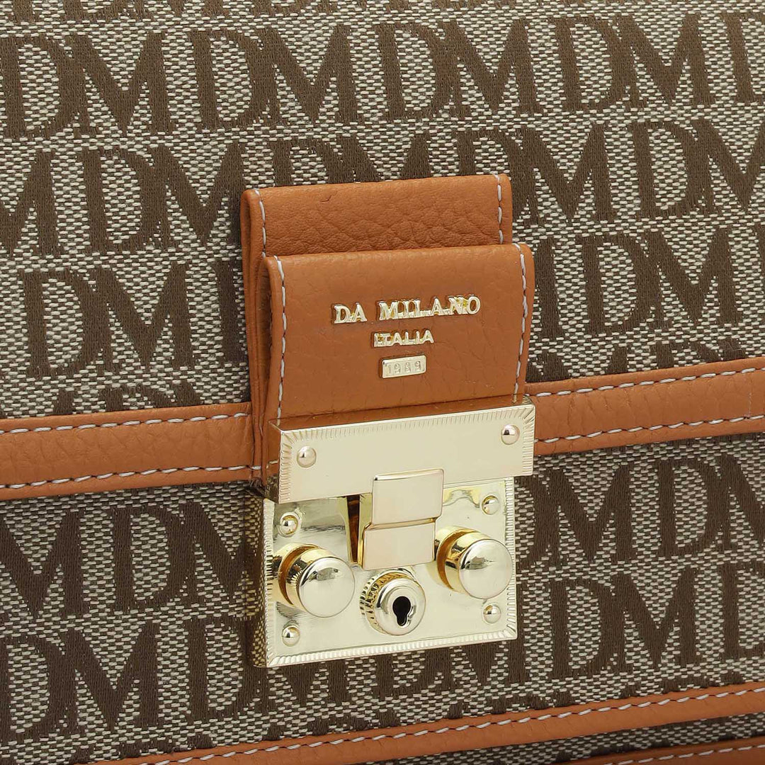 Small Canvas Wax Leather Shoulder Bag - Orange