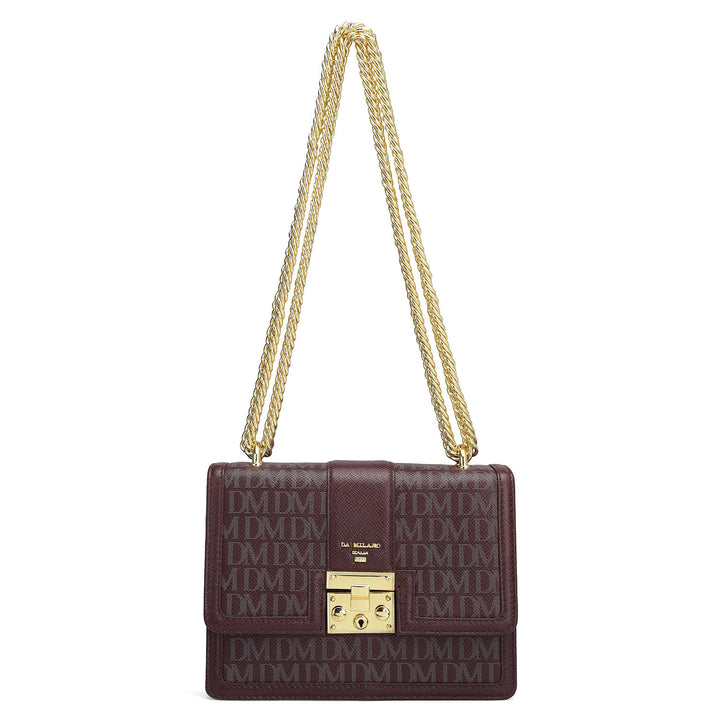 Small Monogram Franzy Leather Shoulder Bag - Wine