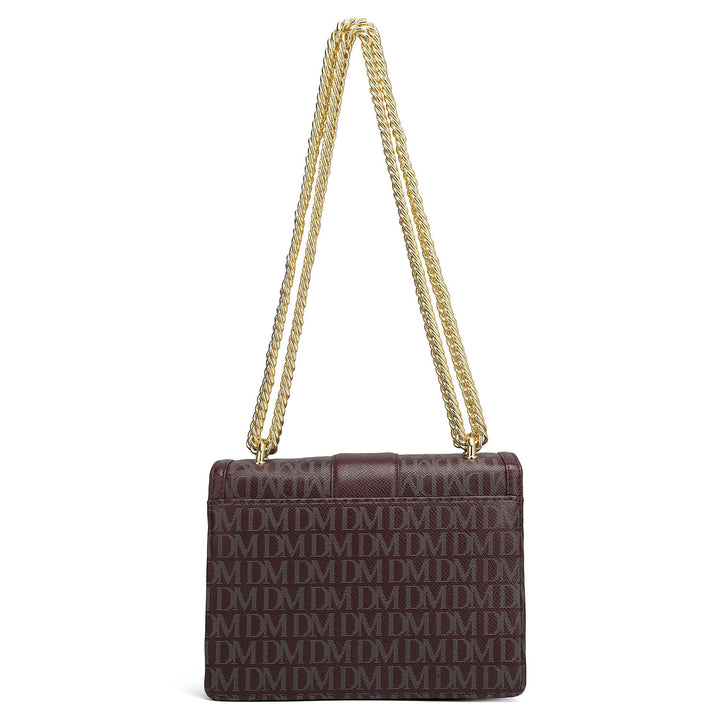 Small Monogram Franzy Leather Shoulder Bag - Wine