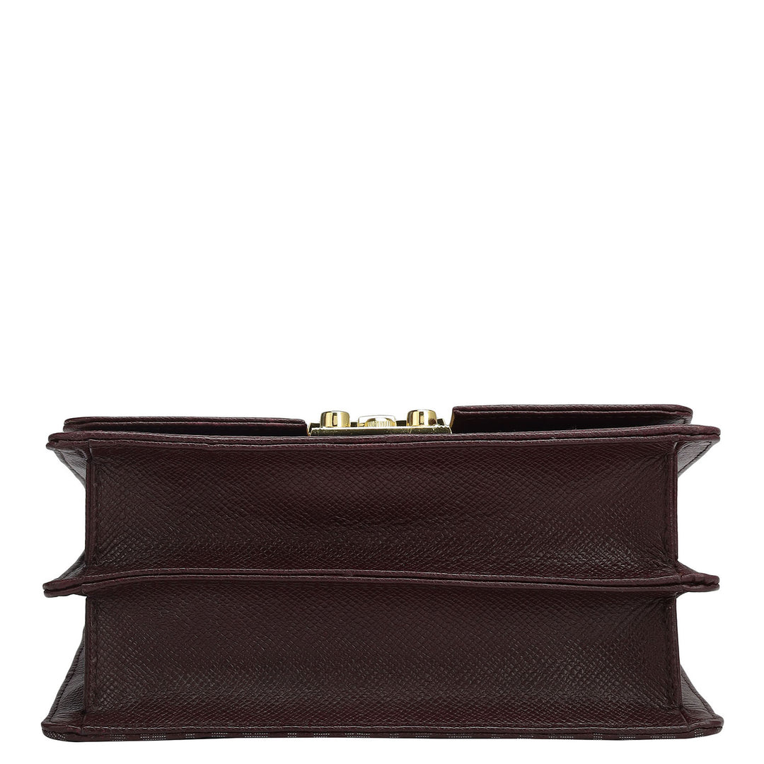 Small Monogram Franzy Leather Shoulder Bag - Wine