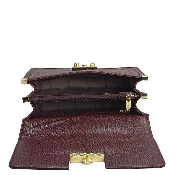 Small Monogram Franzy Leather Shoulder Bag - Wine