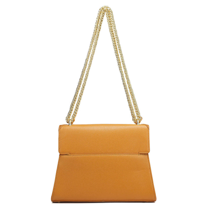 Small Croco Franzy Leather Shoulder Bag - Flame