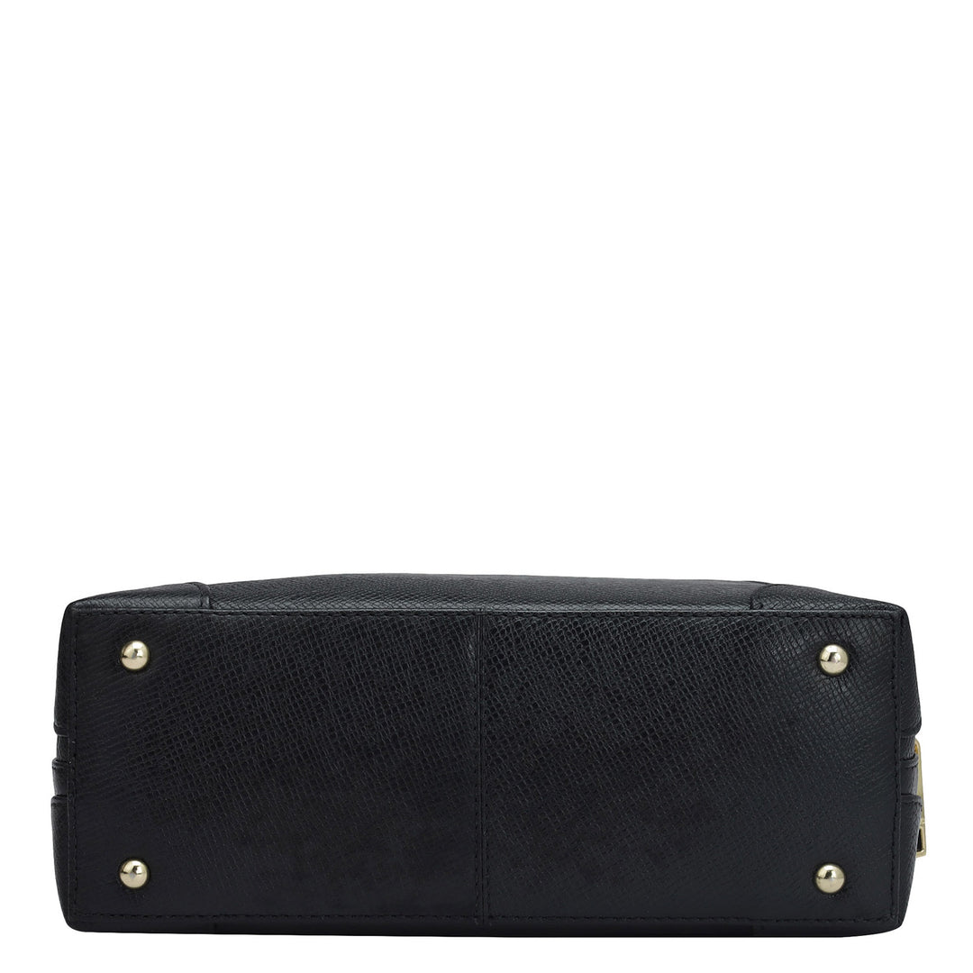 Small Franzy Leather Satchel - Black