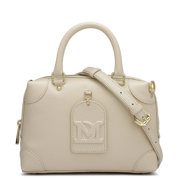 Small Franzy Leather Satchel - Dove