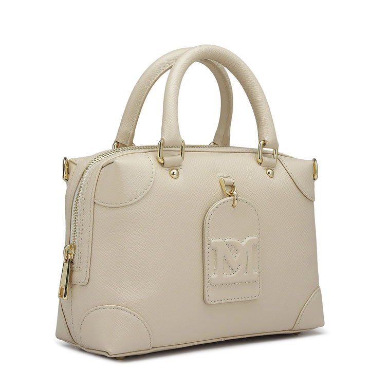 Small Franzy Leather Satchel - Dove