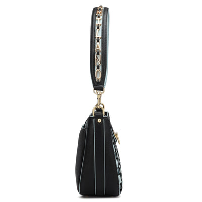 Small Mat Franzy Leather Baguette - Black