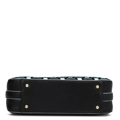 Small Mat Franzy Leather Baguette - Black