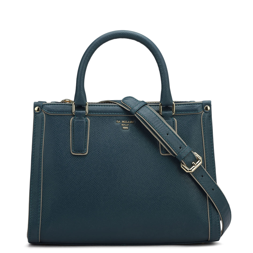 Small Franzy Leather Satchel - Octane