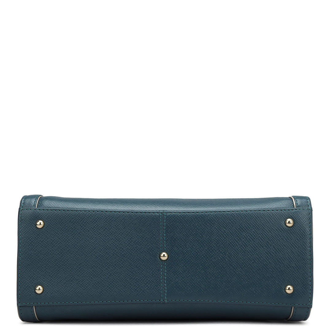 Small Franzy Leather Satchel - Octane