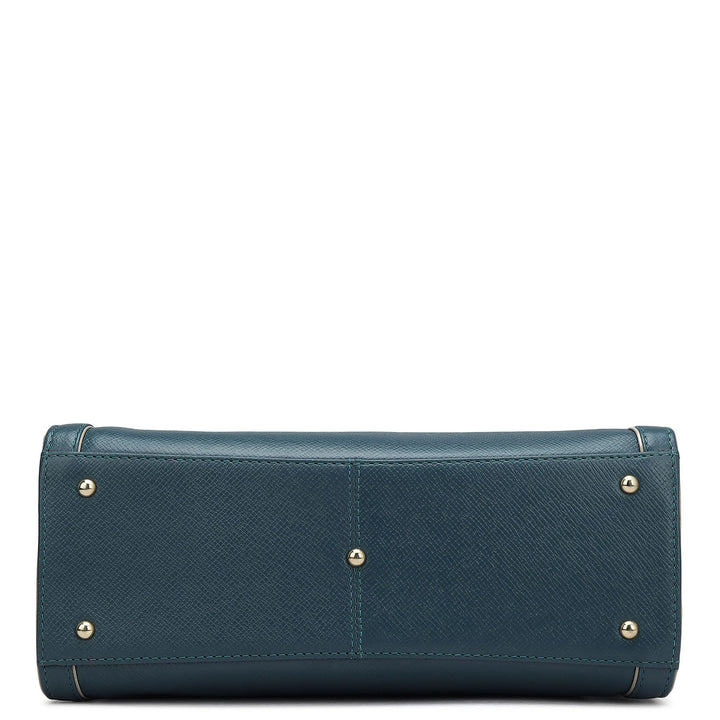 Small Franzy Leather Satchel - Octane