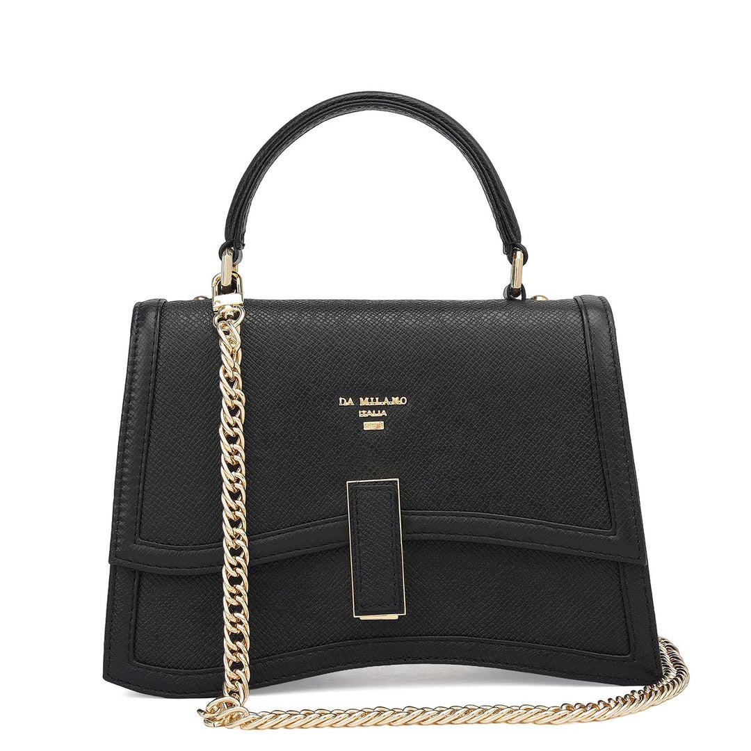 Small Franzy Leather Satchel - Black