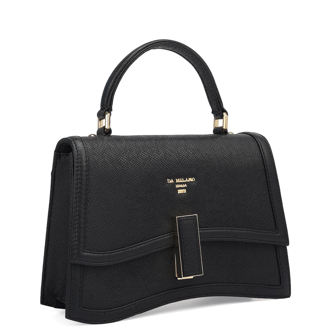 Small Franzy Leather Satchel - Black