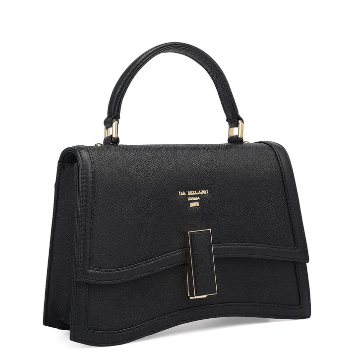 Small Franzy Leather Satchel - Black