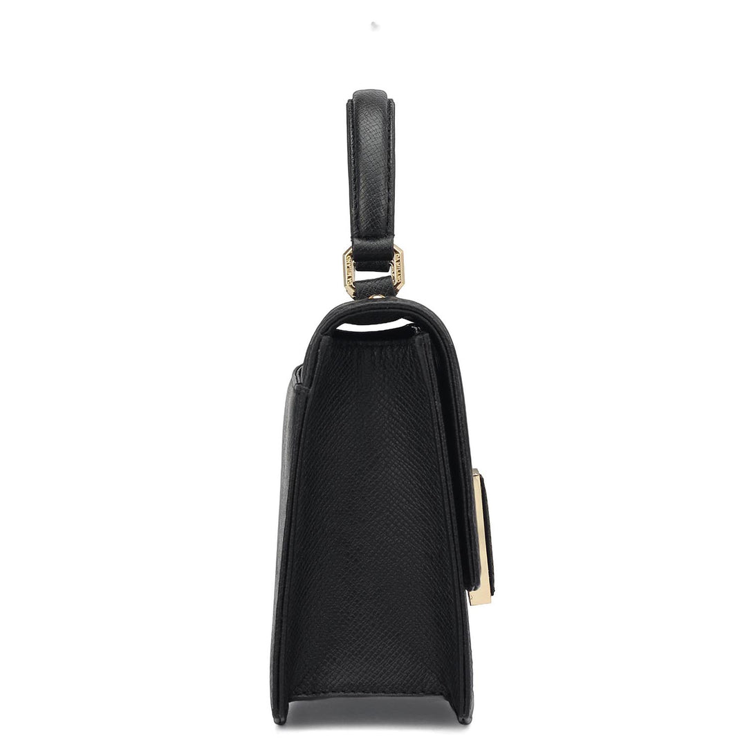 Small Franzy Leather Satchel - Black