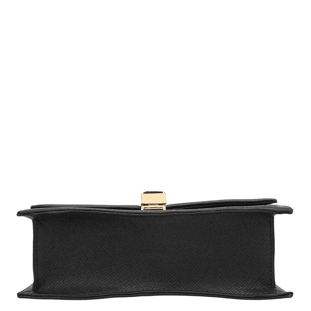 Small Franzy Leather Satchel - Black