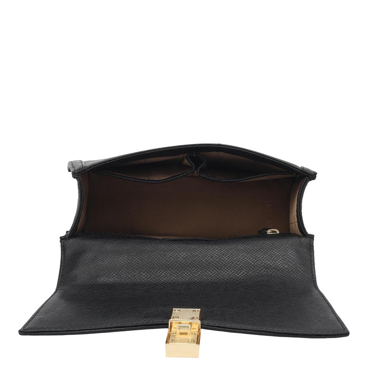 Small Franzy Leather Satchel - Black