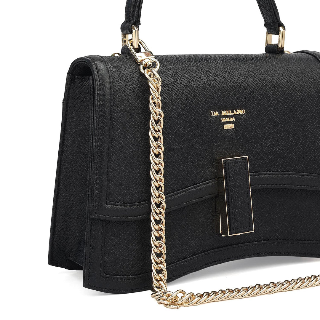 Small Franzy Leather Satchel - Black